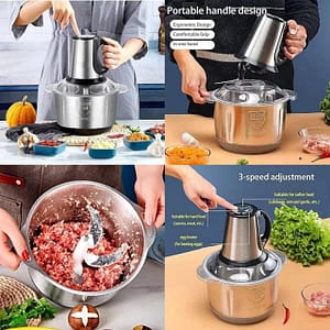 Silver Crest 3-in-1 & 4-in-1 Stainless Steel Electric Food Mixer Grinder (Standard & 2L Large Capacity)