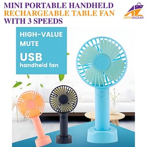 Mini Portable HandHeld Rechargeable Table Fan with 3 Speeds