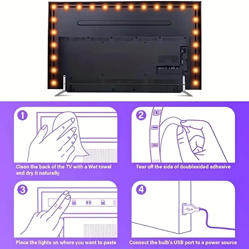 5m Dimmable RGB Light Strip with 8 Colors - Image 4
