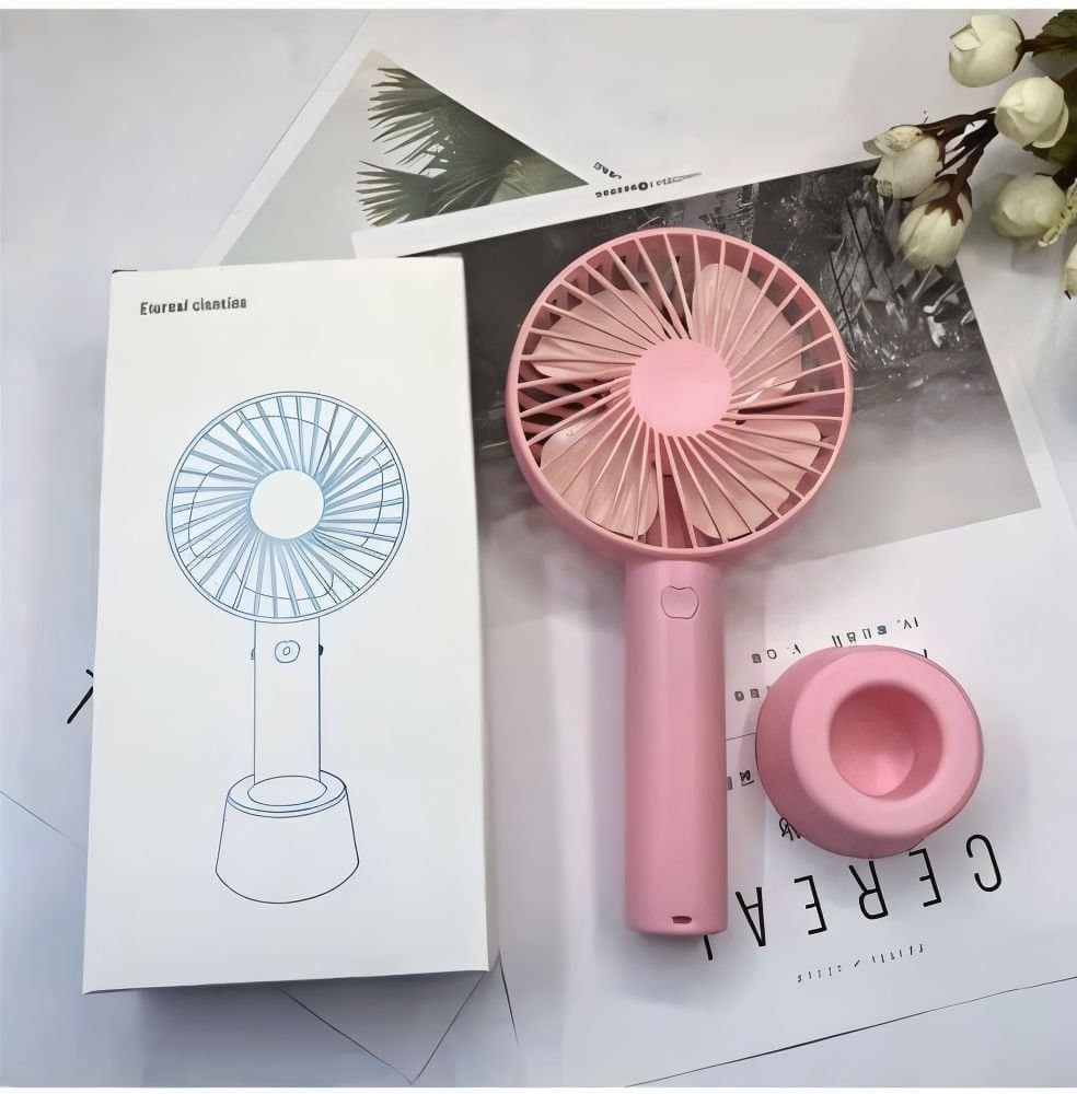 Mini Portable HandHeld Rechargeable Table Fan with 3 Speeds - Image 2